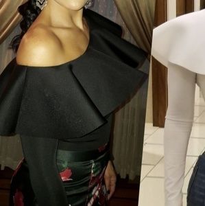 Ruffle bodysuit blouse (white or black)